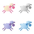A set of lambs icons, children illustration